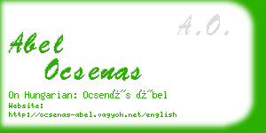 abel ocsenas business card